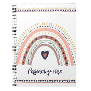 Gelukkig Boho Regenboog Modern Minimaal Trendy Chi Notitieboek