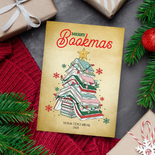 Gelukkig Bookmas Kerstmis Boekliefhebbers Cadeau B Feestdagenkaart