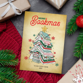 Gelukkig Bookmas Kerstmis Boekliefhebbers Cadeau B Feestdagenkaart