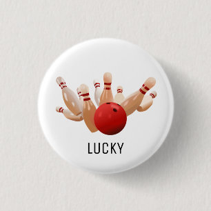 Gelukkig bowlen ronde button 3,2 cm