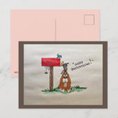 Gelukkig Briefkaart van posttransdieren (Voorkant / Achterkant)