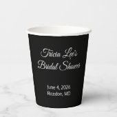 Gelukkig Bruidsfeest:   Zwart  Papieren Bekers (Achterkant)