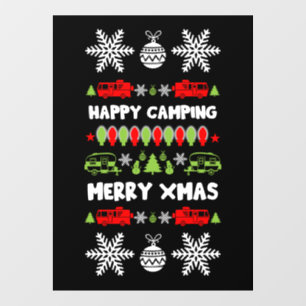 Gelukkig Caravan Kerstseizoen Raamsticker