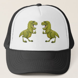 Gelukkig Cartoon Dinosaur die de duimen omhoog gee Trucker Pet