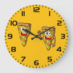 Gelukkig Champignon Pizzaslices Grote Klok