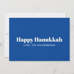 Gelukkig Chanoeka blauw wit minimalistisch geperso Feestdagenkaart