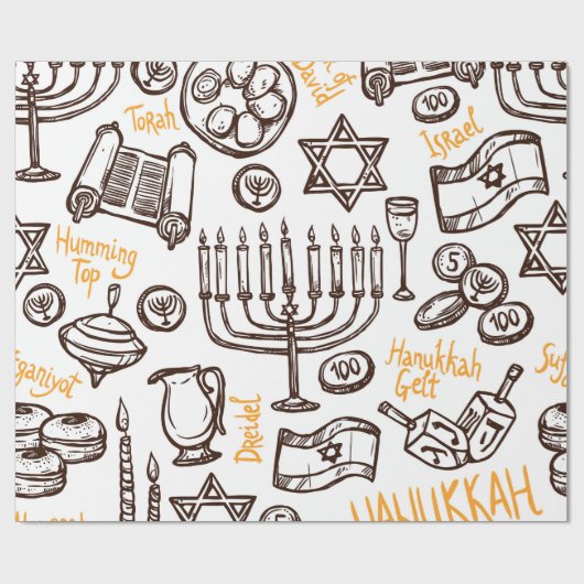 Gelukkig Chanoeka Wrapping papier (Vlak)