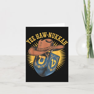 Gelukkig Chanukah Menorah Yee Haw-nukkah Grappige Kaart