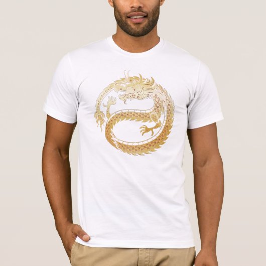 Gelukkig Chinees Maanjaar 2024 Gold DRAGON Mannen T-shirt (Voorkant)