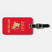 Gelukkig Chinees nieuwjaar 2021 Bagagelabel (Voorkant horizontaal)