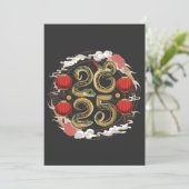 Gelukkig Chinees Nieuwjaar 2025 Slangencultuur Kaart (Staand voorkant)