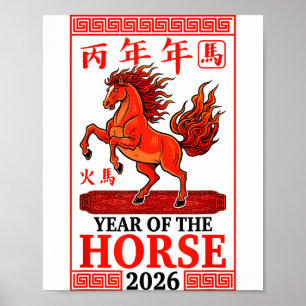 Gelukkig Chinees Nieuwjaar 2026 Jaar Van Het Paard Poster