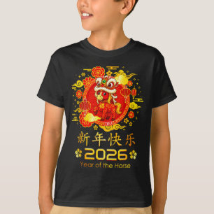 Gelukkig Chinees Nieuwjaar 2026 Maan Paard Viering T-shirt
