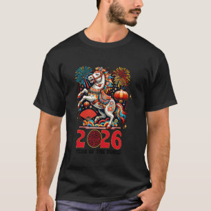 Gelukkig Chinees Nieuwjaar 2026 Paard Lantaarn Vie T-shirt
