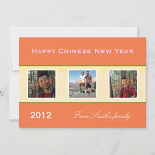 Gelukkig Chinees Nieuwjaar familie foto wenskaarte Feestdagenkaart