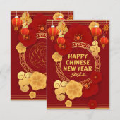 Gelukkig Chinees nieuwjaar Kaart (Voorkant / Achterkant)