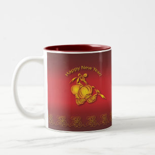 Gelukkig Chinees nieuwjaar! Tweekleurige Koffiemok