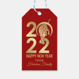 Gelukkig Chinees nieuwjaar van de tijger Cadeaulabel