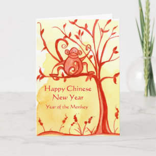 Gelukkig Chinees Nieuwjaar van de Vrede van de Aap Feestdagen Kaart