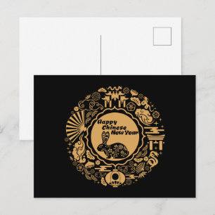 Gelukkig Chinees Nieuwjaar van het konijn Briefkaart