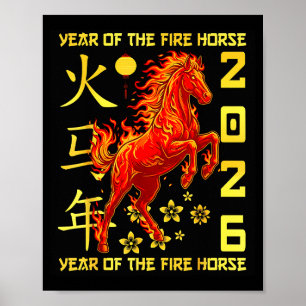 Gelukkig Chinees Nieuwjaar van het Paard 2026 Maan Poster