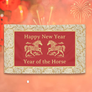 Gelukkig Chinees Nieuwjaar van het Paard Elegant G Spandoek