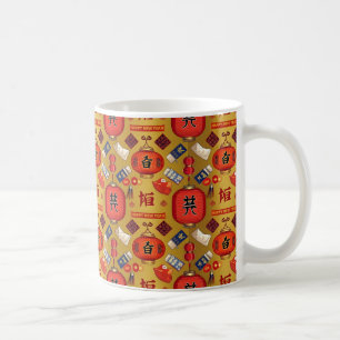 Gelukkig Chinees nieuwjaarsgeschenk Koffiemok