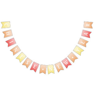 gelukkig chinese nieuwjaarsbanner vlaggetjes