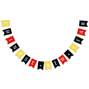 gelukkig chinese nieuwjaarsbanner vlaggetjes