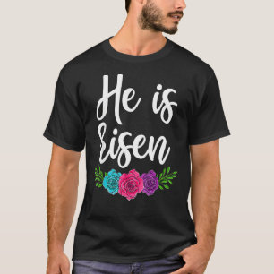 Gelukkig Christelijke paasdag, hij is een woeste v T-shirt
