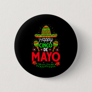 Gelukkig cinco de mayo feestelijke fiesta ronde button 5,7 cm
