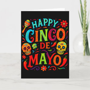 Gelukkig Cinco De Mayo - Mexicaans Feest Schedels Kaart