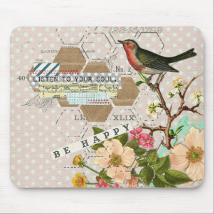 Gelukkig collage voor digitale vogels muismat