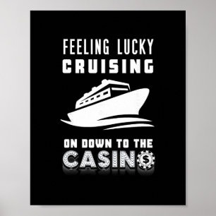 Gelukkig Cruisen naar de Casino Poker Chip Ga Poster