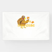 Gelukkig Dag van Thanksgiving Turkije Dankbare Man Spandoek (Horizontaal)