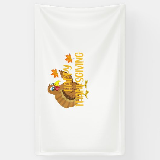 Gelukkig Dag van Thanksgiving Turkije Dankbare Man Spandoek (Verticaal)