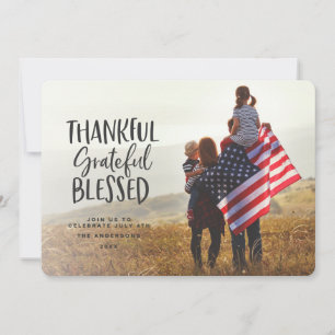 Gelukkig, dankbaar, gezegende Thanksgiving op 4 ju