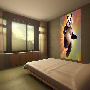 Gelukkig dansen Panda   AI Art Poster