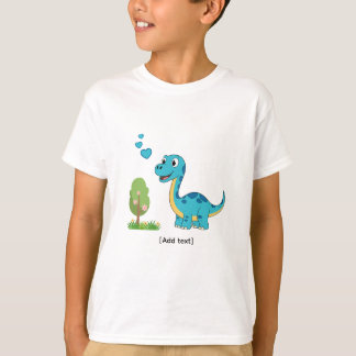 Gelukkig Dino Natuur Scene - Persoonlijke Kinderve T-shirt