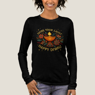 Gelukkig Divali Dames T-shirt met Lange Mouwen