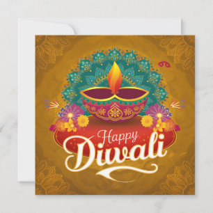 Gelukkig Divali Kleurrijke Diya Feest van Licht Feestdagenkaart