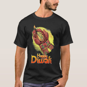 Gelukkig Diwali Vierkant Diwali 2022 Lichtfestival T-shirt