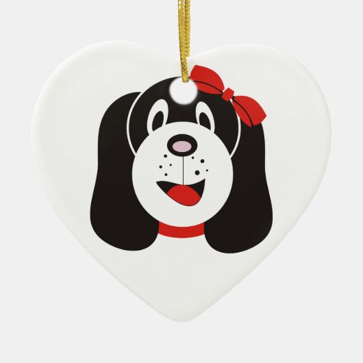 Gelukkig domme puppy maatwerk ornament (Voorkant)