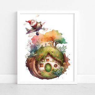 Gelukkig Dwerg Reizen Aardehuis   Poster