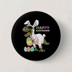 Gelukkig Eastrawr T Rex Paashaas Dinosaurus Eieren Ronde Button 5,7 Cm