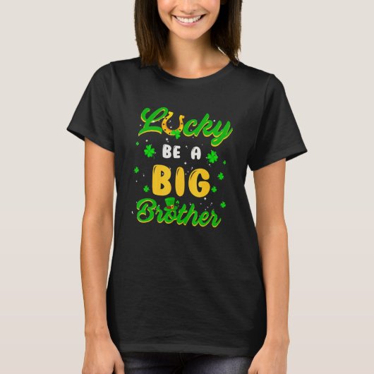 Gelukkig een grote broer St Patrick's Day Gender T-shirt (Voorkant)