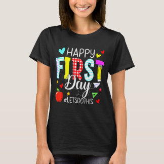 Gelukkig eerste dag doen we dit Welkom terug naar  T-shirt