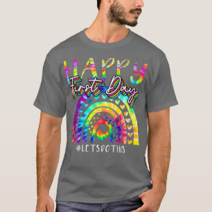 Gelukkig eerste dag, laat deze kleine kleurstof te t-shirt