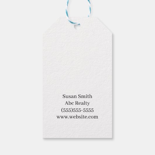 Gelukkig Einddag onroerend goed Cadeaulabel (Achterkant)