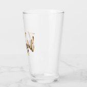 Gelukkig Elegant Gold Kijk Script-Thanksgiving Glas (Links)